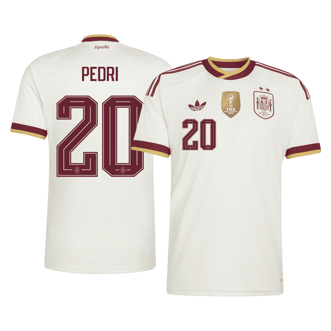 Camiseta PEDRI #20 Spain 2026 Segunda Equipación Copa del Mundo - Versión Hincha