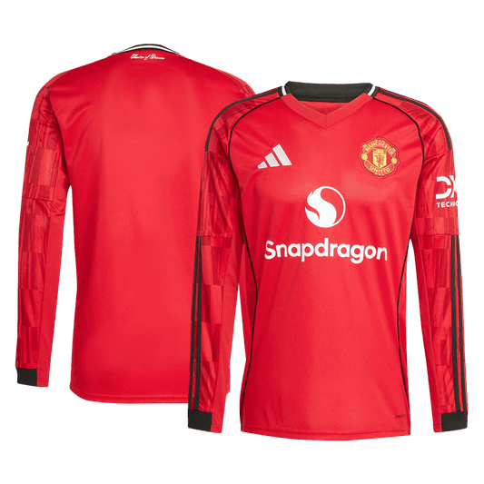 Camiseta Manga Larga Manchester United 2025/26 Primera Equipación - Versión Hincha