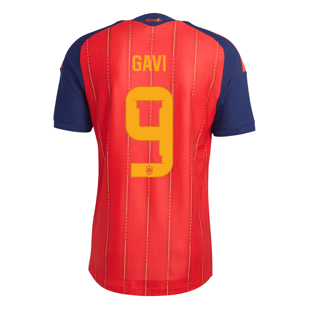 Camiseta Auténtica GAVI #9 Spain 2026 Primera Equipación Copa del Mundo -Versión Jugador