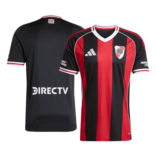 Camiseta de fútbol River Plate 25/26 visitante roja y negra