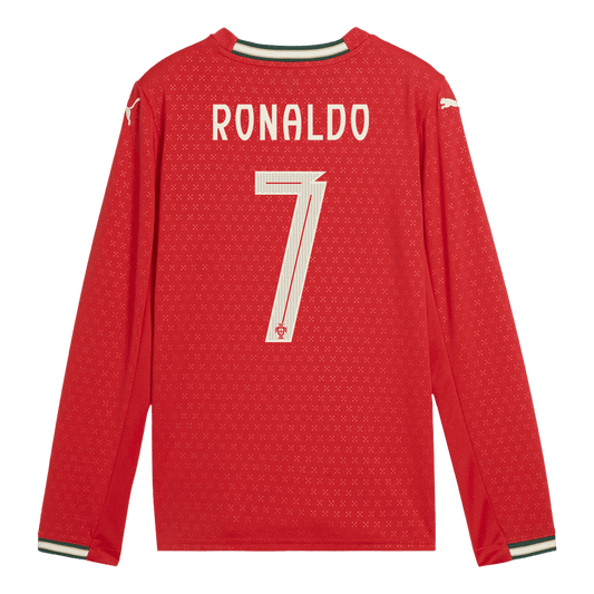 Camiseta Manga Larga Ronaldo #7 Portugal 2025 Primera Equipación Hombre - Versión Hincha