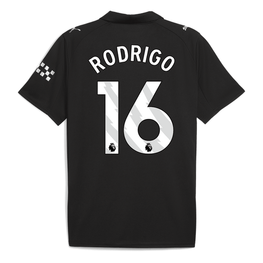 Camiseta Rodrigo #16 Manchester City 2025/26 Segunda Equipación - Versión Hincha