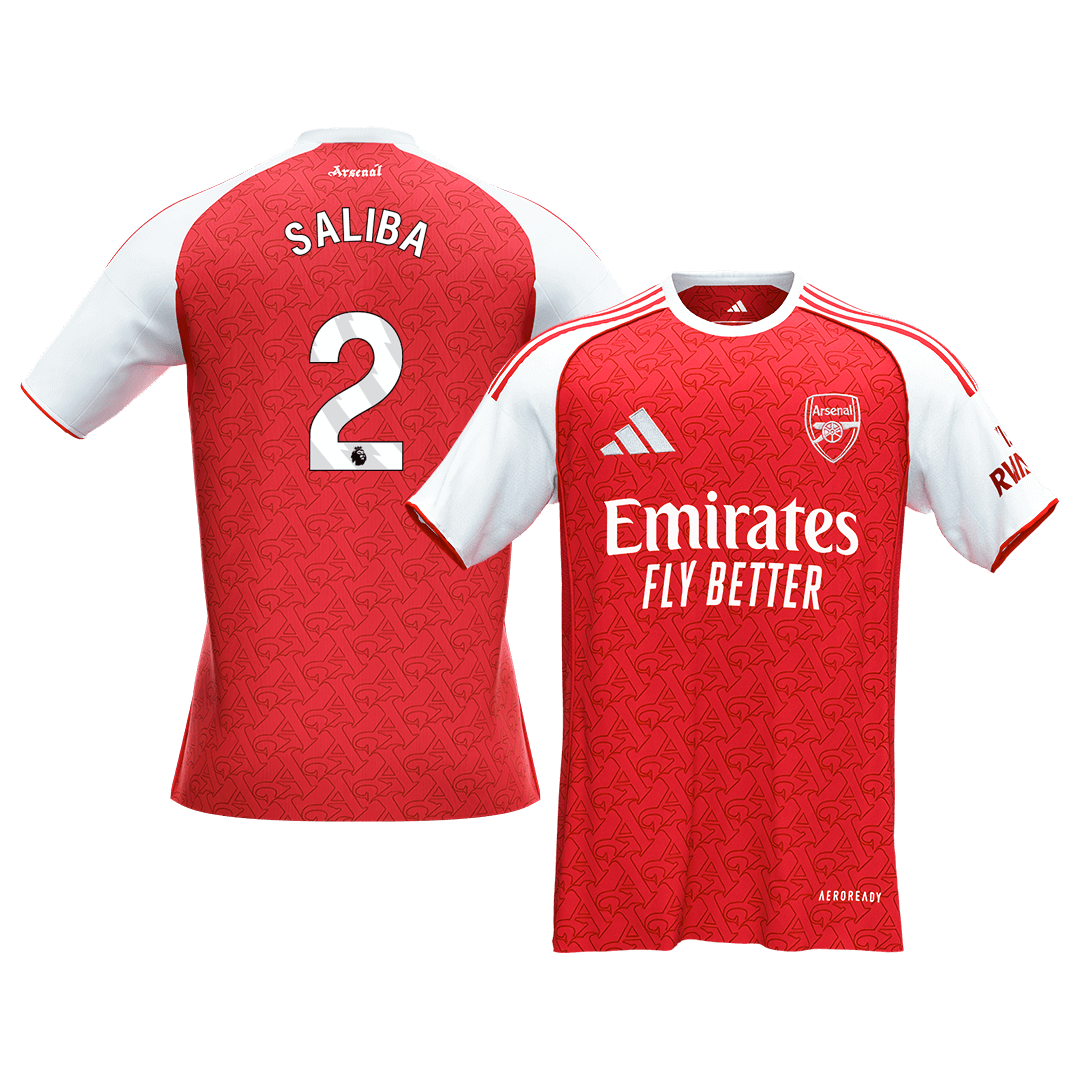 Camiseta Saliba #2 Arsenal 2025/26 Primera Equipación - Versión Hincha (Calidad Premium)