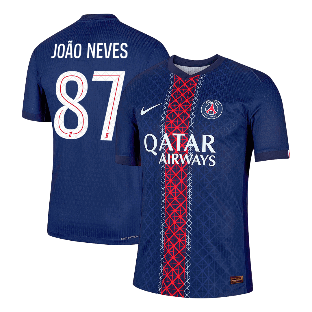 Camiseta Auténtica João Neves #87 PSG 2025/26 Primera Equipación - Versión Jugador
