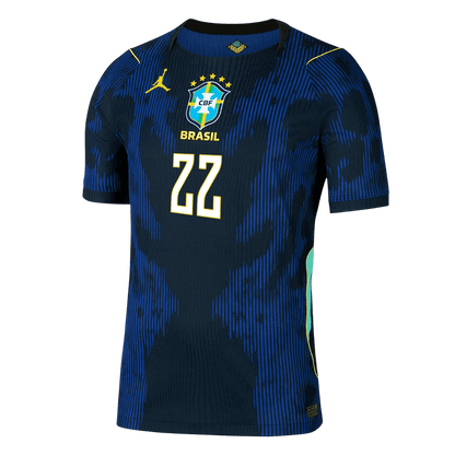 Camiseta Auténtica João Pedro #22 Brasil 2026 Segunda Equipación Copa del Mundo - Versión Jugador - Vista 2