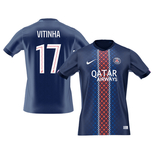 Camiseta Vitinha #17 PSG 2025/26 Primera Equipación - Versión Hincha (Calidad Premium)