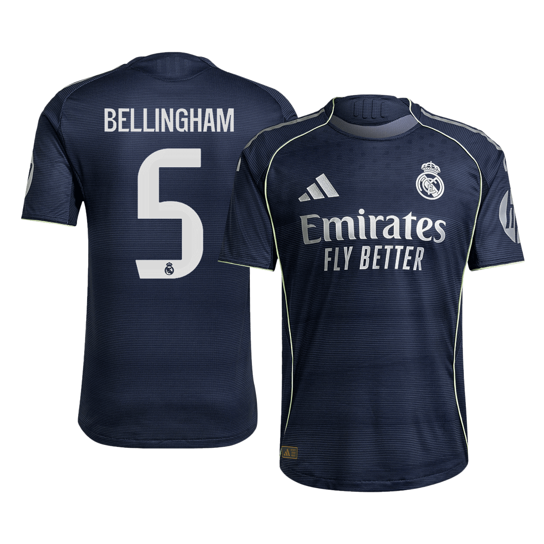Camiseta Auténtica Bellingham #5 Real Madrid 2025/26 Segunda Equipación - Versión Jugador