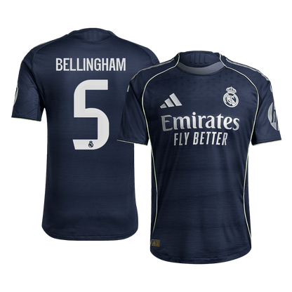 Camiseta Auténtica Bellingham #5 Real Madrid 2025/26 Segunda Equipación - Versión Jugador