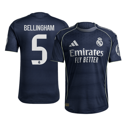 Camiseta Auténtica Bellingham #5 Real Madrid 2025/26 Segunda Equipación - Versión Jugador