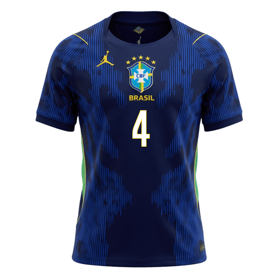 Camiseta Marquinhos #4 Brasil 2026 Segunda Equipación Copa del Mundo - Versión Hincha - Vista 7