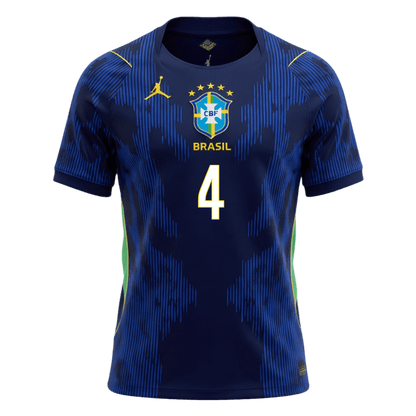 Camiseta Marquinhos #4 Brasil 2026 Segunda Equipación Copa del Mundo - Versión Hincha - Vista 7