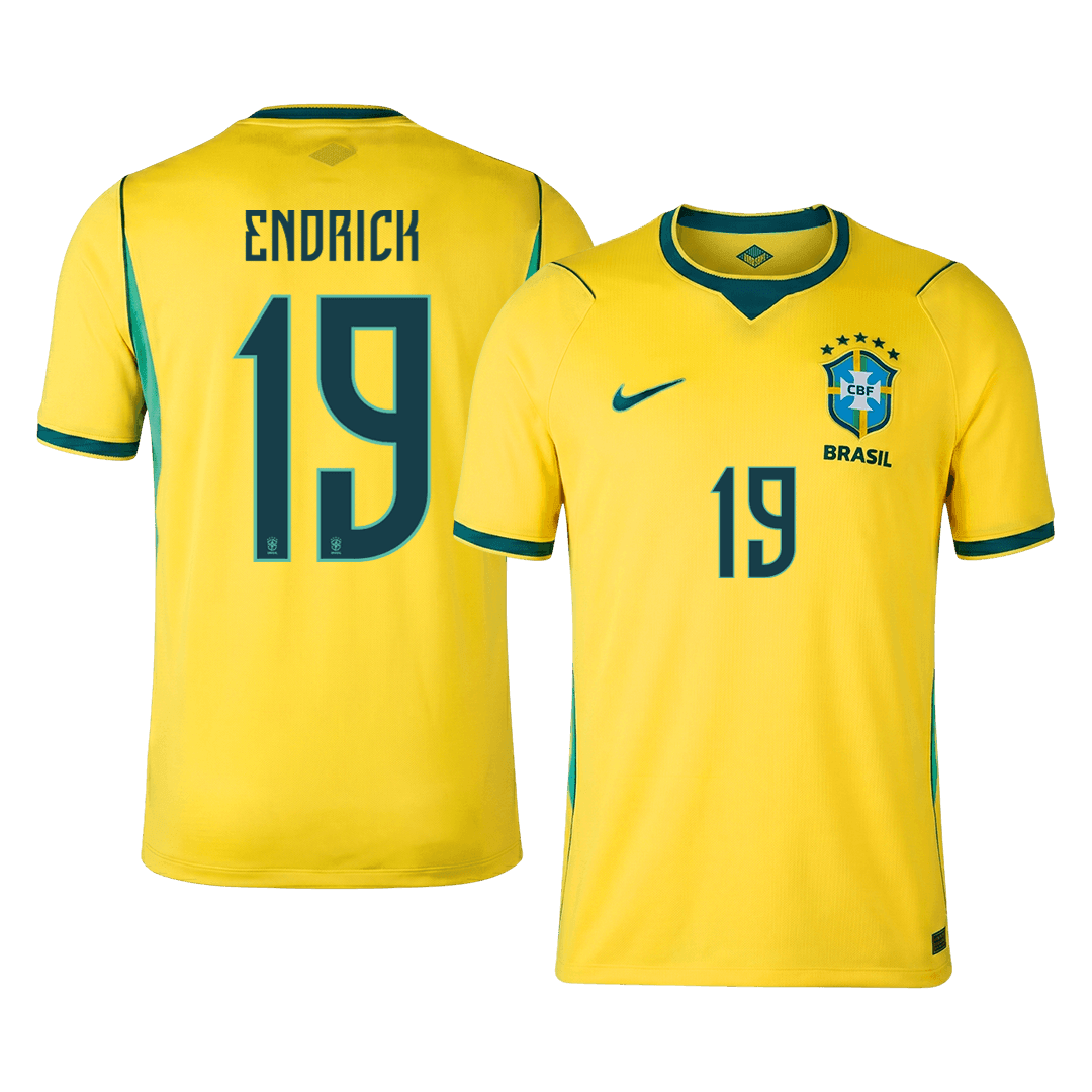 Camiseta Endrick #19 Brasil 2026 Primera Equipación Copa del Mundo - Versión Hincha
