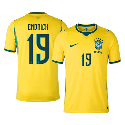 Camiseta Endrick #19 Brasil 2026 Primera Equipación Copa del Mundo - Versión Hincha