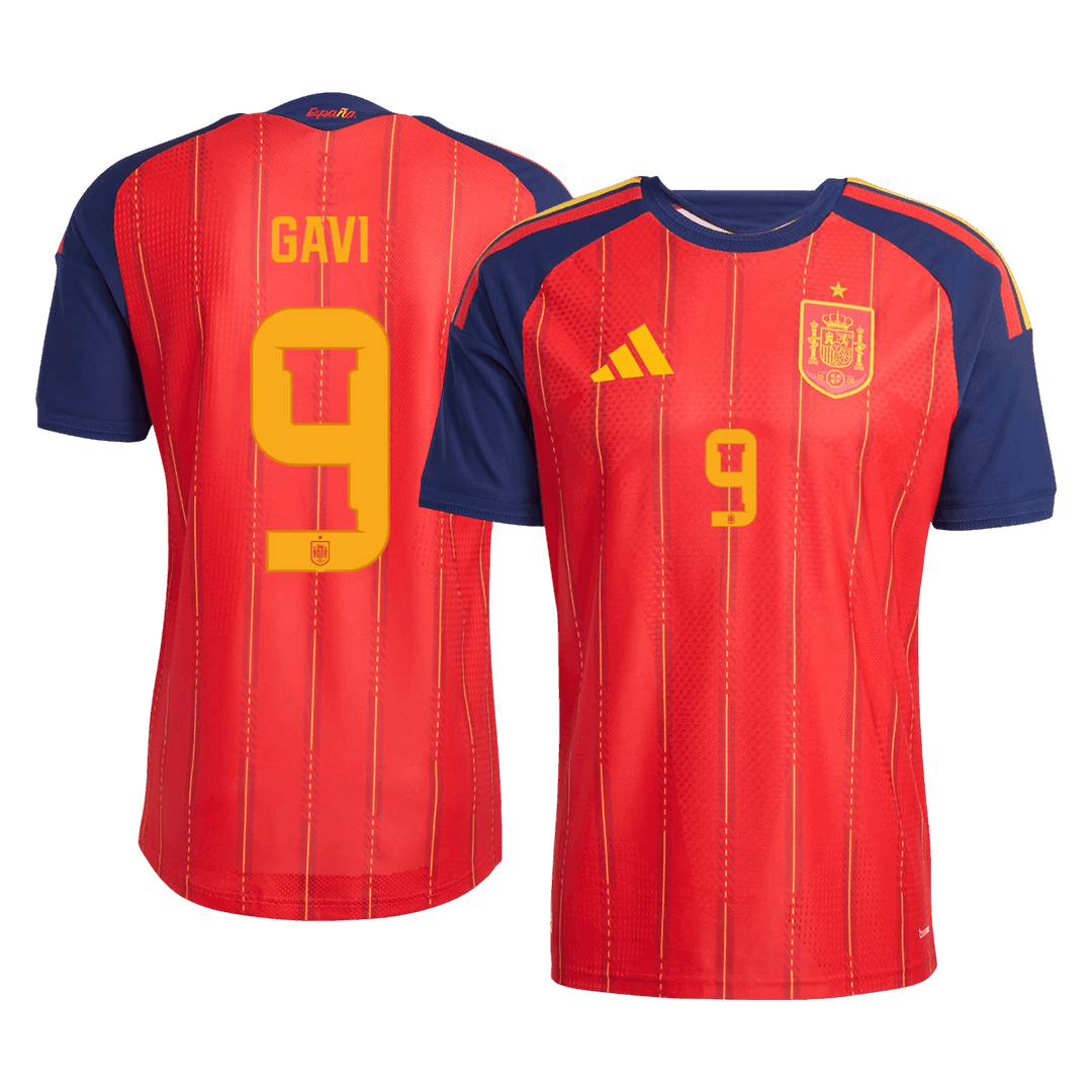 Camiseta Auténtica Gavi #9 España 2026 Primera Equipación Copa del Mundo - Versión Jugador