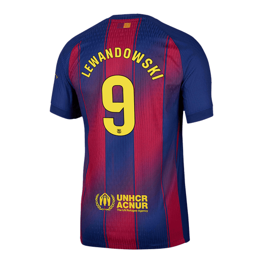 Camiseta Auténtica Lewandowski #9 Barcelona 2025/26 Primera Equipación - Versión Jugador