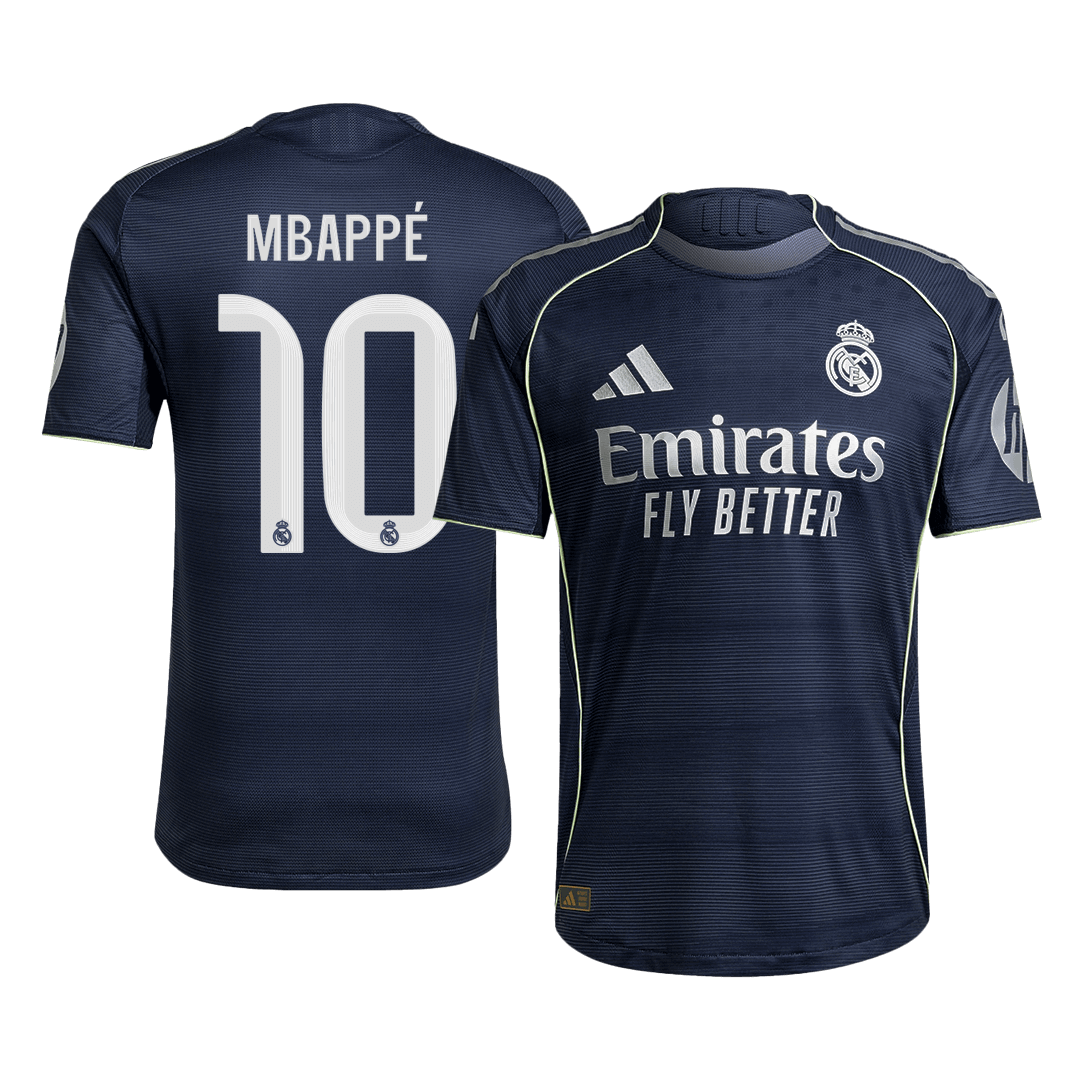 Camiseta Auténtica Mbappé #10 Real Madrid 2025/26 Segunda Equipación Hombre - Versión Jugador