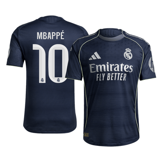 Camiseta Auténtica Mbappé #10 Real Madrid 2025/26 Segunda Equipación Hombre - Versión Jugador