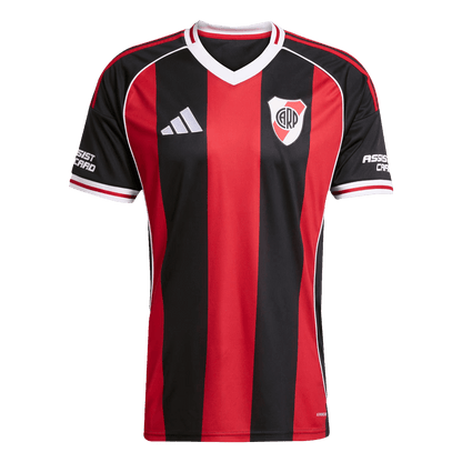 Camiseta de fútbol River Plate 25/26 visitante roja y negra