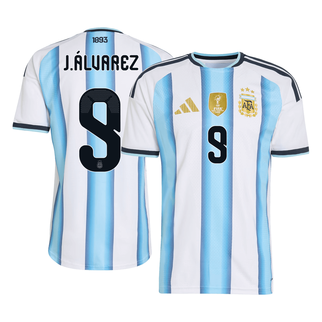 Camiseta Auténtica J. Álvarez #9 Argentina 2026 Primera Equipación Copa del Mundo - Versión Jugador