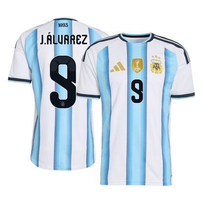 Camiseta Auténtica J. Álvarez #9 Argentina 2026 Primera Equipación Copa del Mundo - Versión Jugador