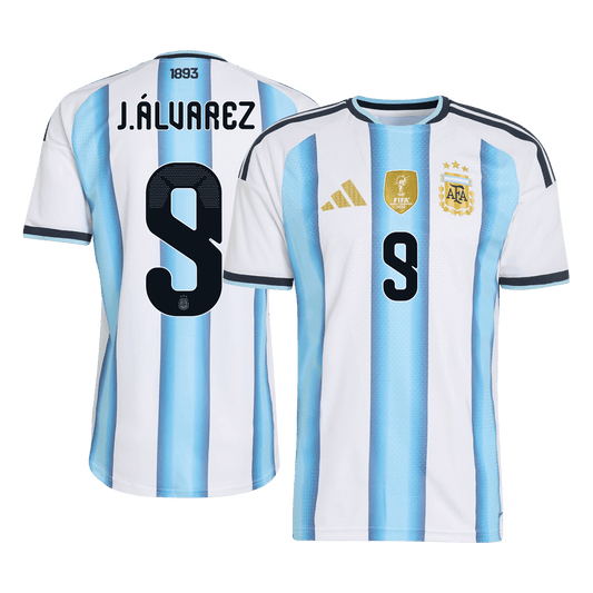 Camiseta Auténtica J. Álvarez #9 Argentina 2026 Primera Equipación Copa del Mundo - Versión Jugador