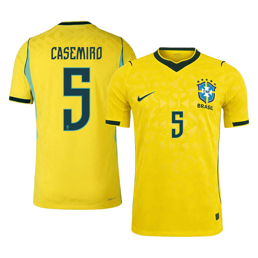 Camiseta Auténtica Casemiro #5 Brasil 2026 Primera Equipación Copa del Mundo - Versión Jugador
