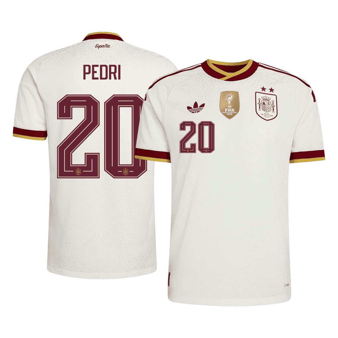 Camiseta Auténtica PEDRI #20 Spain 2026 Segunda Equipación Copa del Mundo -Versión Jugador