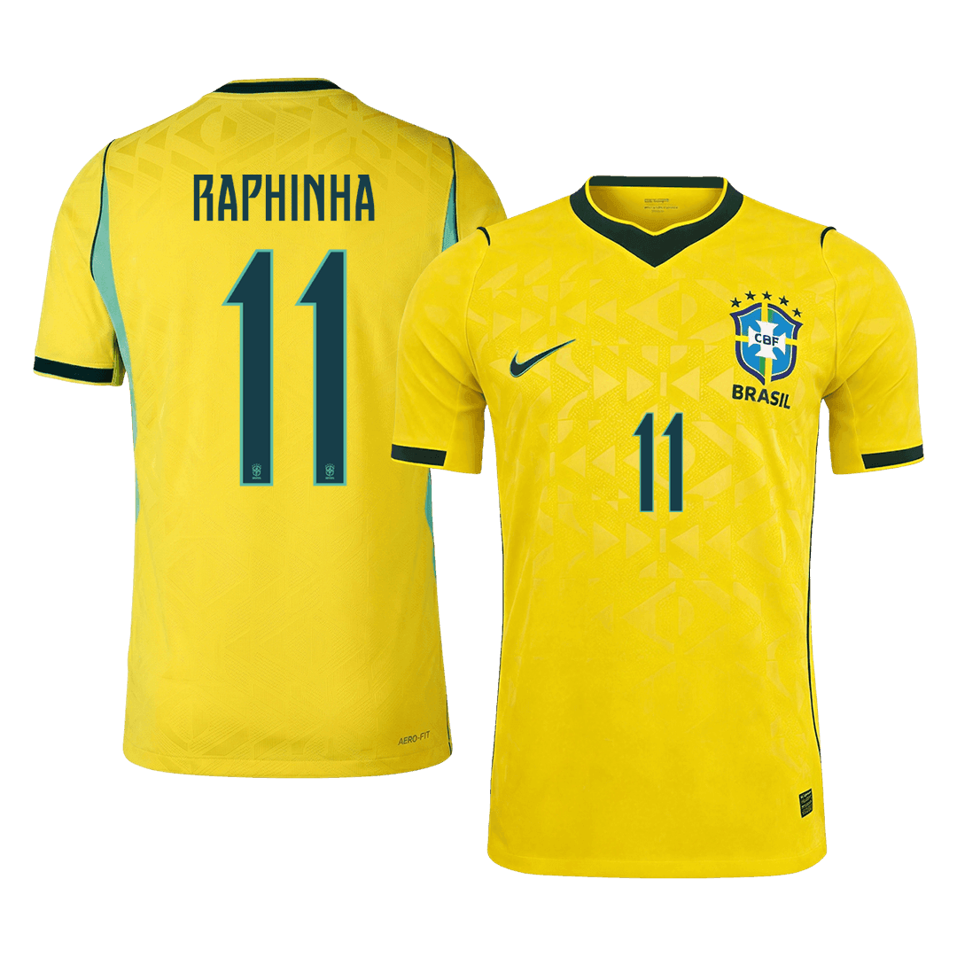 Camiseta Auténtica Raphinha #11 Brasil 2026 Primera Equipación Copa del Mundo - Versión Jugador
