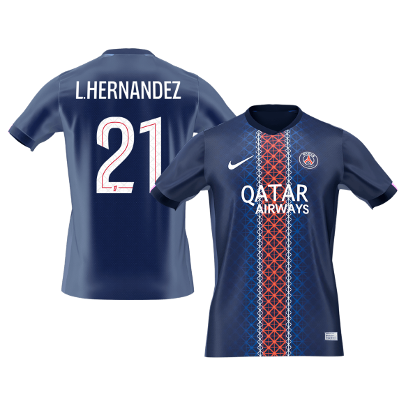 Camiseta L. Hernandez #21 PSG 2025/26 Primera Equipación - Versión Hincha (Calidad Premium)