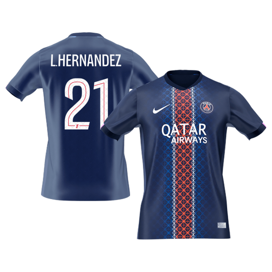 Camiseta L. Hernandez #21 PSG 2025/26 Primera Equipación - Versión Hincha (Calidad Premium)