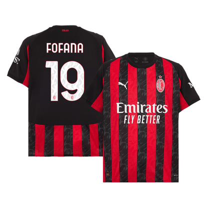 Camiseta Fofana #19 AC Milan 2025/26 Primera Equipación - Versión Hincha (Calidad Premium)