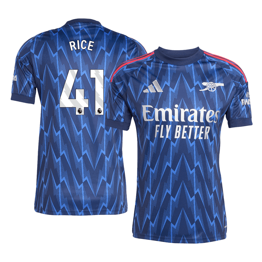 Camiseta Rice #41 Arsenal 2025/26 Segunda Equipación - Versión Hincha