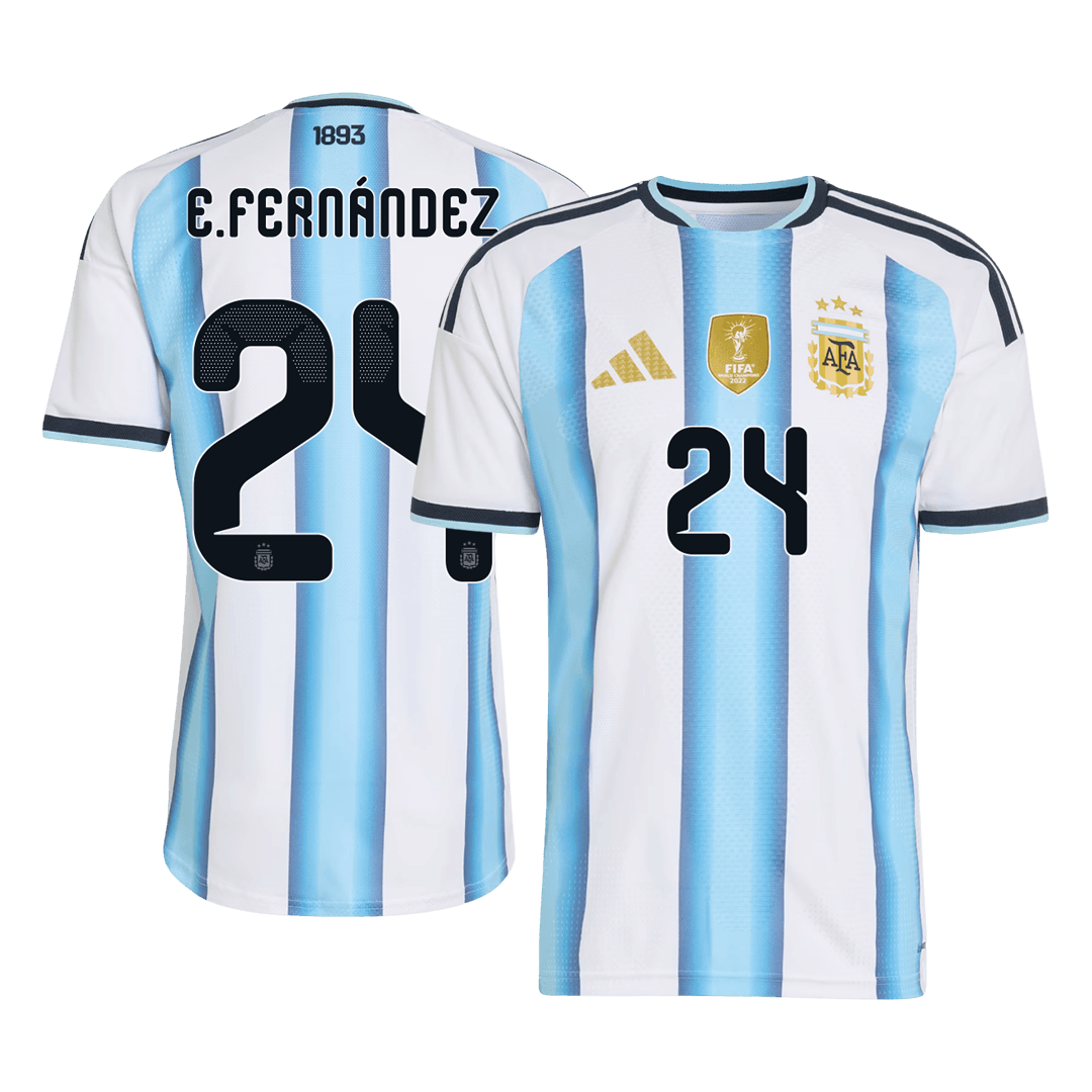 Camiseta Auténtica E. Fernández #24 Argentina 2026 Primera Equipación Copa del Mundo - Versión Jugador