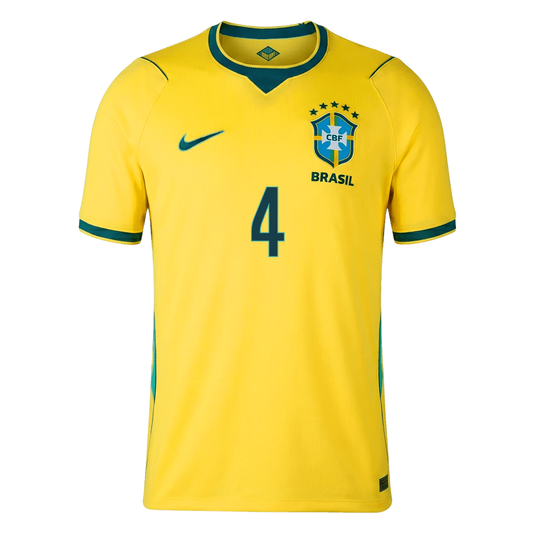 Camiseta Marquinhos #4 Brasil 2026 Primera Equipación Copa del Mundo - Versión Hincha - Vista 4