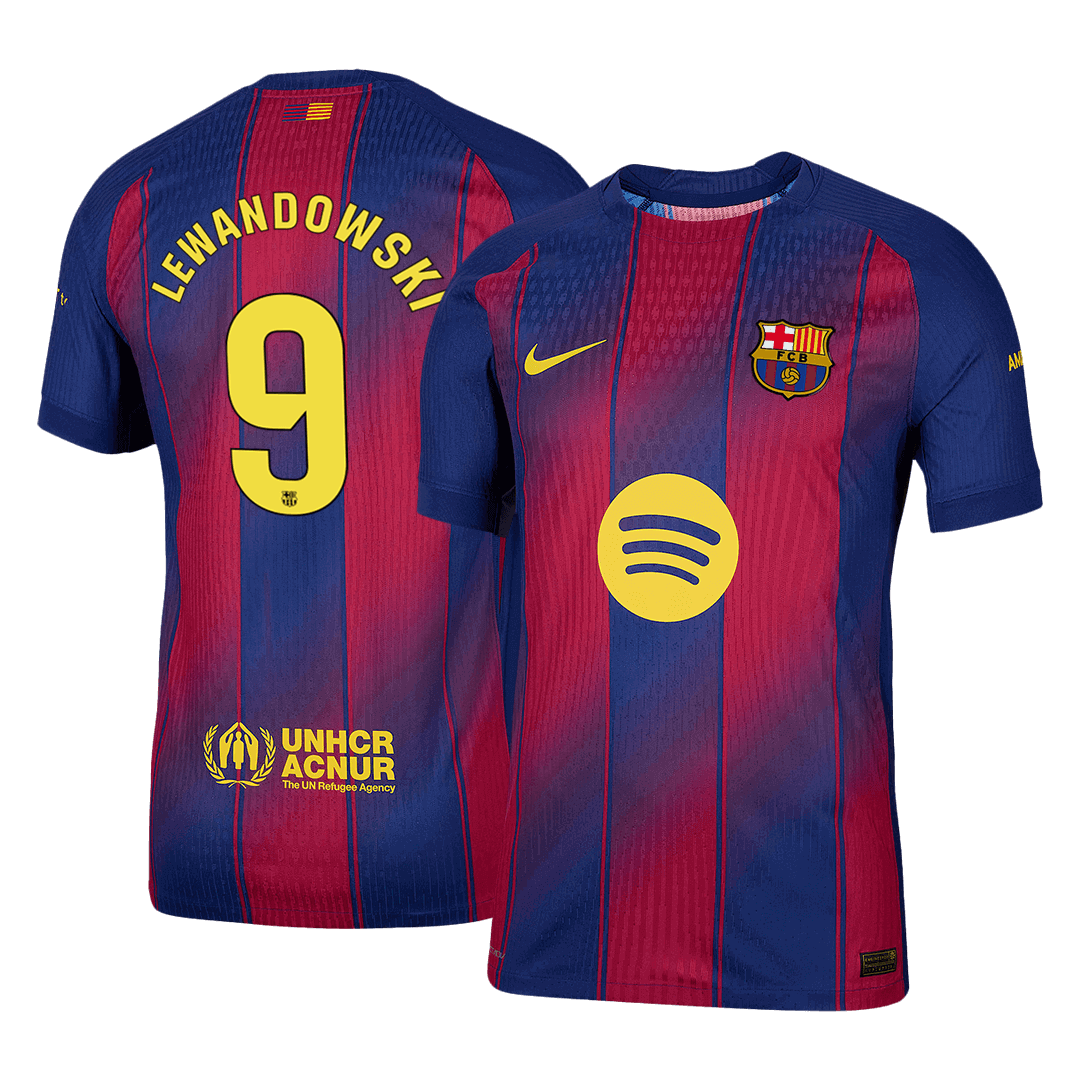 Camiseta Auténtica Lewandowski #9 Barcelona 2025/26 Primera Equipación - Versión Jugador