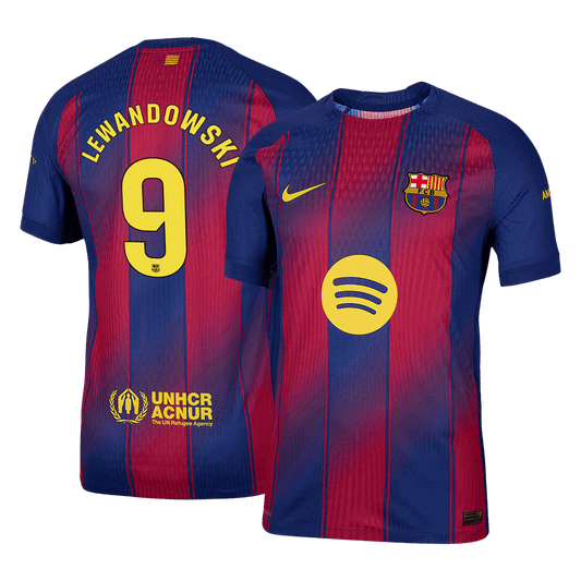 Camiseta Auténtica Lewandowski #9 Barcelona 2025/26 Primera Equipación - Versión Jugador