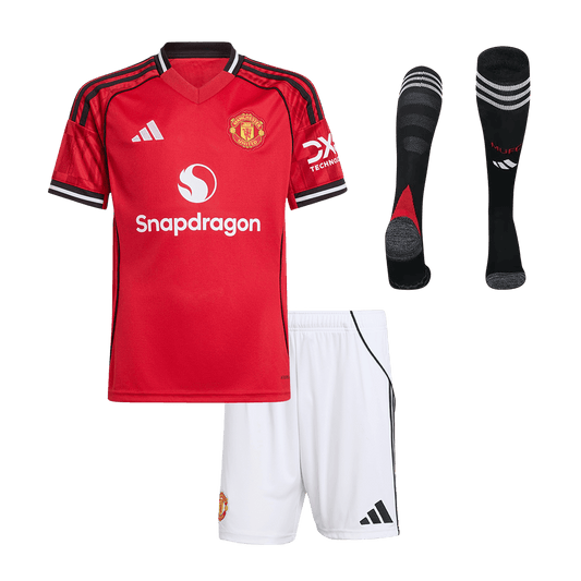 Conjunto Infantil Completo Manchester United 2025/26 Primera Equipación