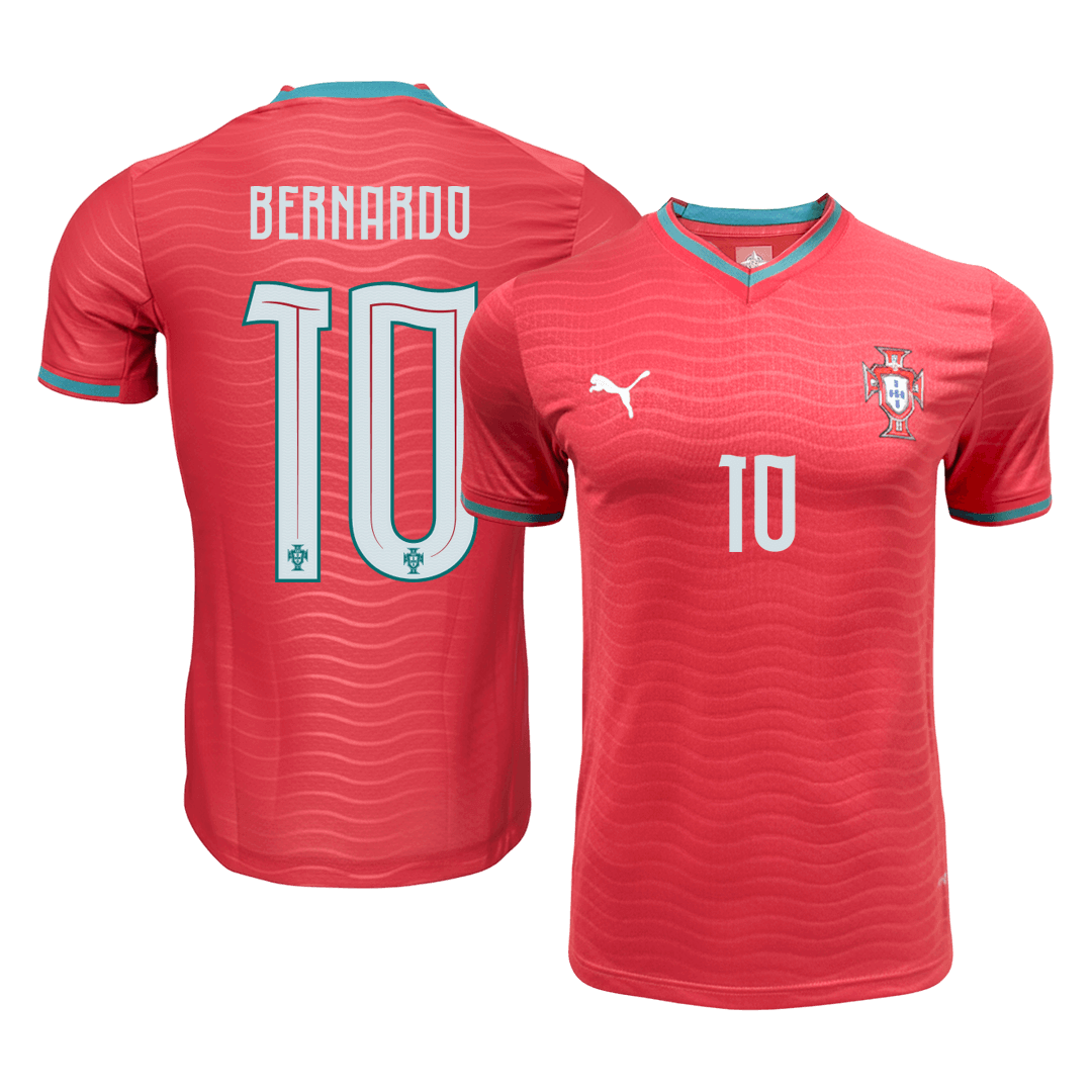 Camiseta Auténtica Bernardo #10 Portugal 2026 Primera Equipación Copa del Mundo - Versión Jugador