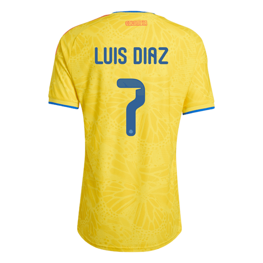 Camiseta Auténtica Luis Díaz #7 Colombia 2026 Primera Equipación Copa del Mundo - Versión Jugador