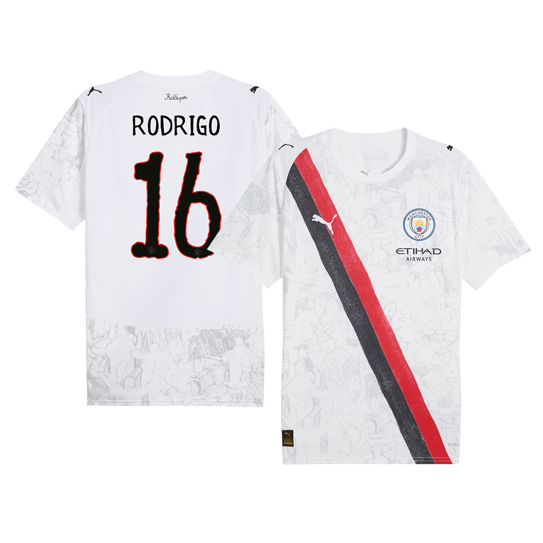 Camiseta Rodrigo #16 Manchester City 2025/26 Copa Mundial de Clubes Hombre - Versión Hincha