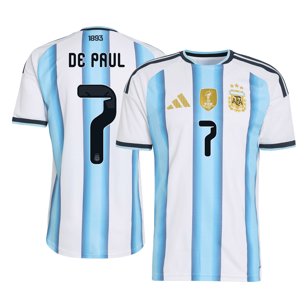 Camiseta Auténtica De Paul #7 Argentina 2026 Primera Equipación Copa del Mundo - Versión Jugador