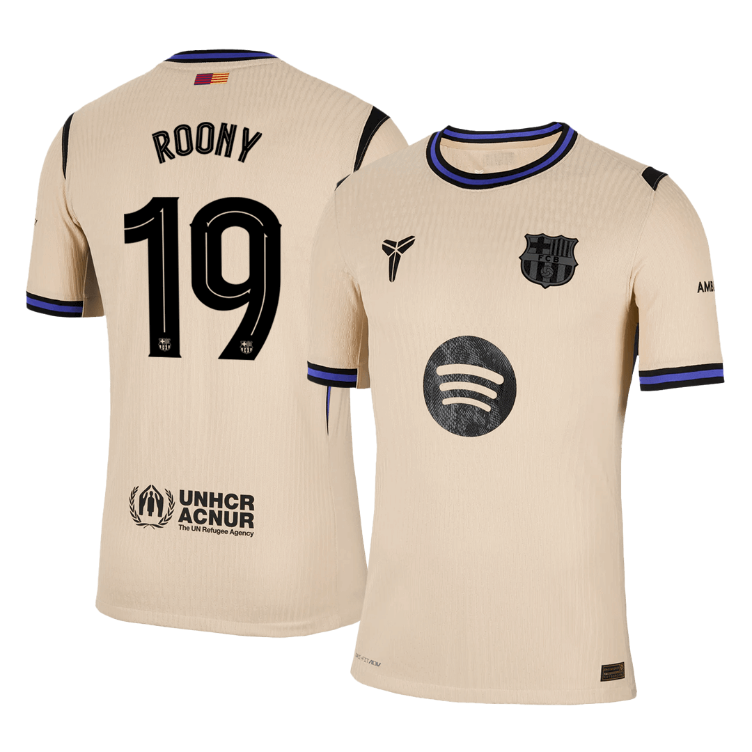 UCL Camiseta Auténtica Roony #19 Barcelona 2025/26 Segunda Equipación - Versión Jugador