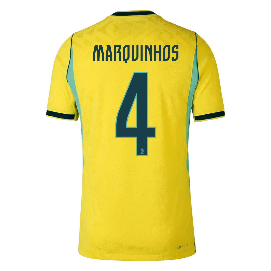 Camiseta Auténtica Marquinhos #4 Brasil 2026 Primera Equipación Copa del Mundo - Versión Jugador - Vista 2