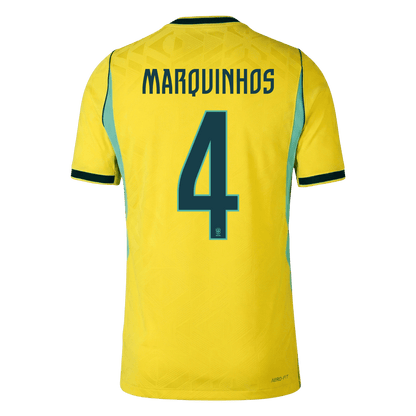 Camiseta Auténtica Marquinhos #4 Brasil 2026 Primera Equipación Copa del Mundo - Versión Jugador - Vista 2