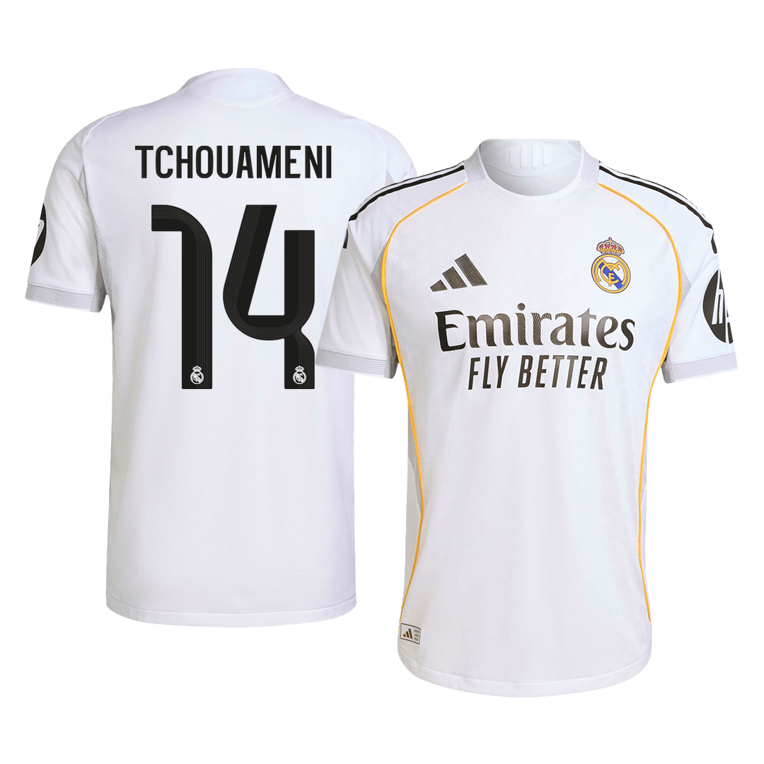 Camiseta Auténtica Tchouameni #14 Real Madrid 2025/26 Primera Equipación - Versión Jugador