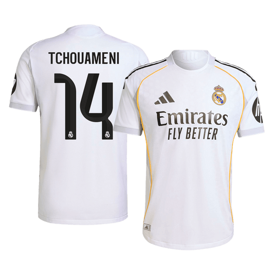 Camiseta Auténtica Tchouameni #14 Real Madrid 2025/26 Primera Equipación - Versión Jugador