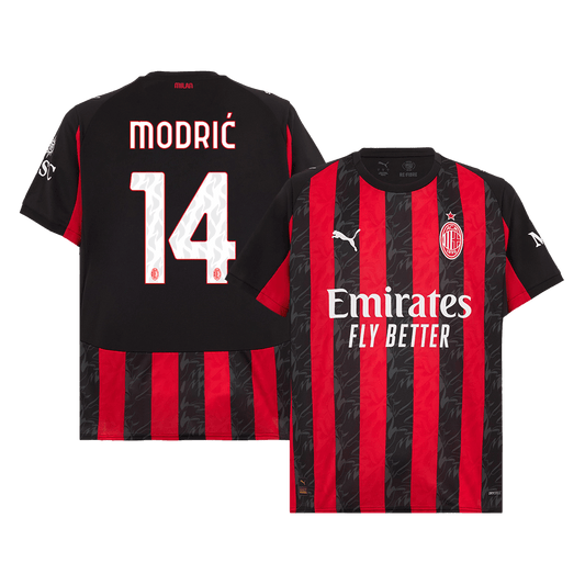 Camiseta Modrić #14 AC Milan 2025/26 Primera Equipación - Versión Hincha