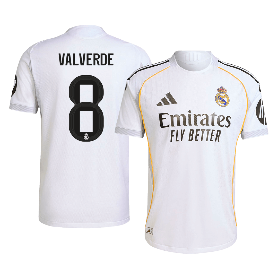 Camiseta Auténtica Valverde #8 Real Madrid 2025/26 Primera Equipación - Versión Jugador