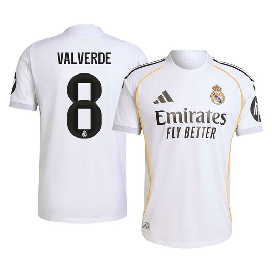 Camiseta Auténtica Valverde #8 Real Madrid 2025/26 Primera Equipación - Versión Jugador