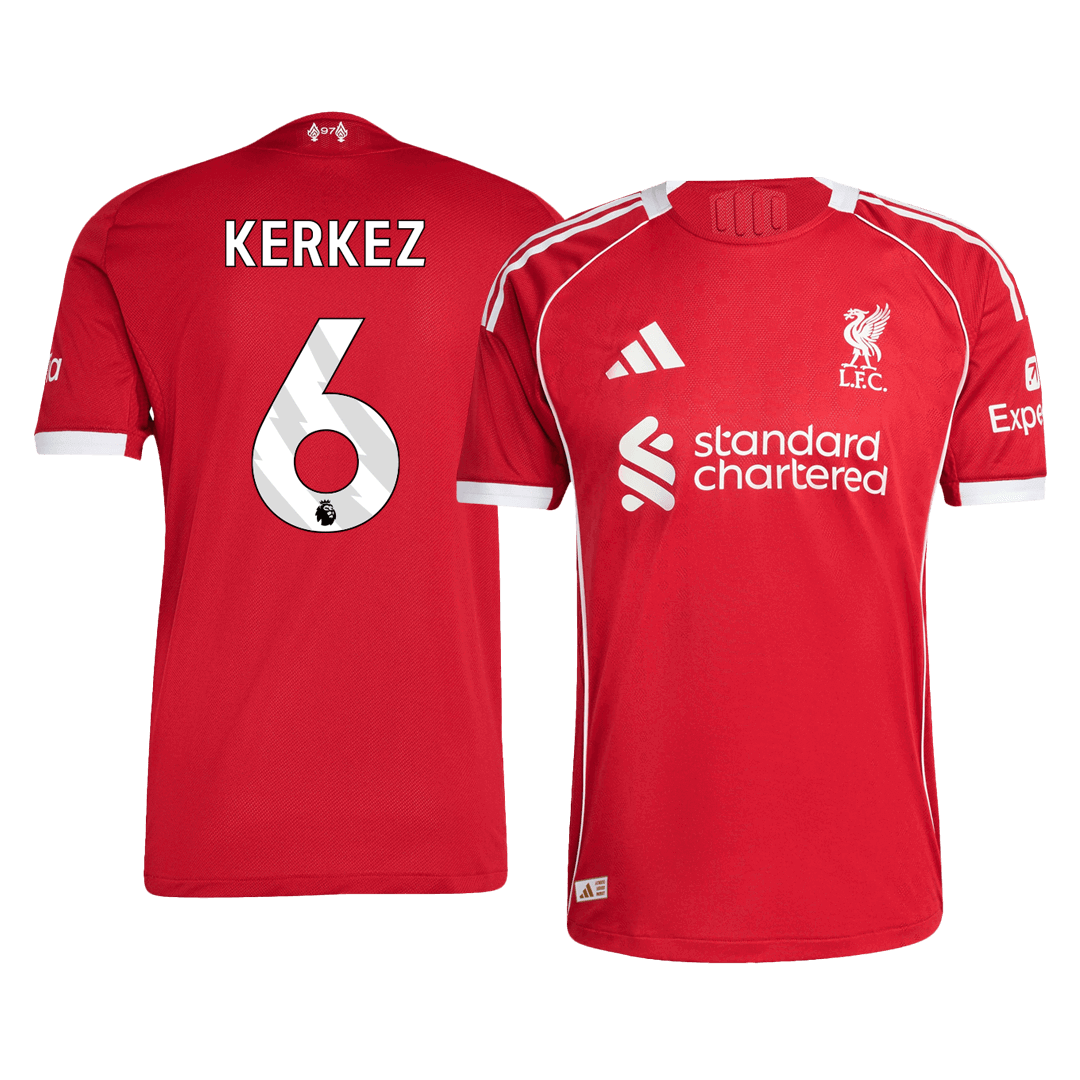 Camiseta Auténtica Kerkez #6 Liverpool 2025/26 Primera Equipación - Versión Jugador
